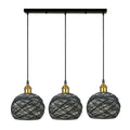 3 Head Wicker Globe Shape Pendant Shade Ceiling Lamps