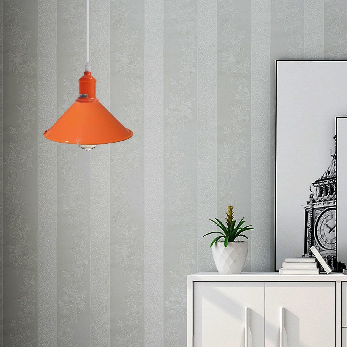 Vintage Orange Shade Ceiling Light