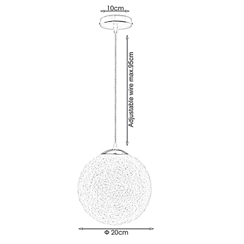 Black Chandelier with Ball Hanging Lamp Single Indoor Lamp Light