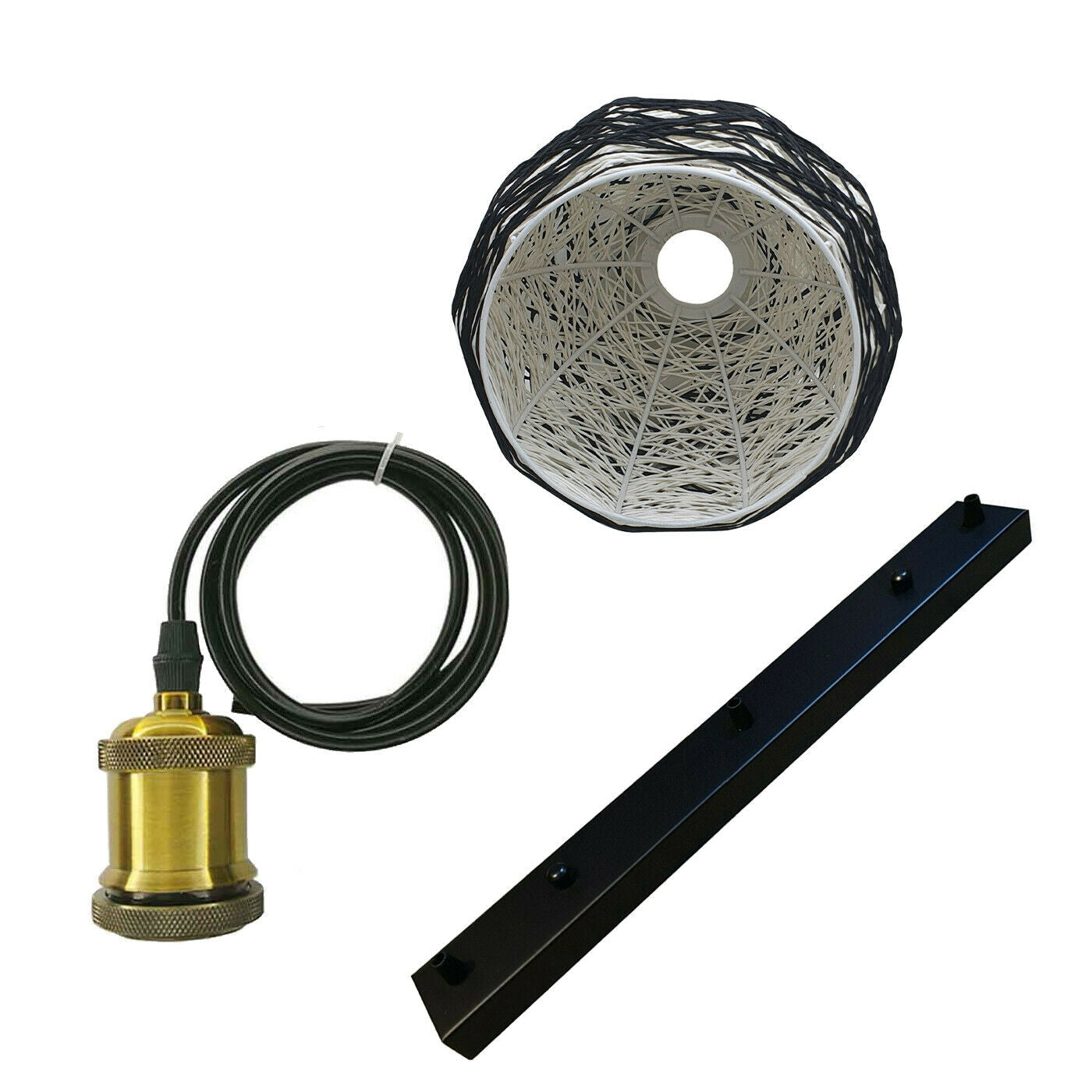 3 Head Wicker Globe Shape Pendant Shade Ceiling Lamps