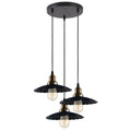 Black Wavy Metal Ceiling Light 3 Outlet