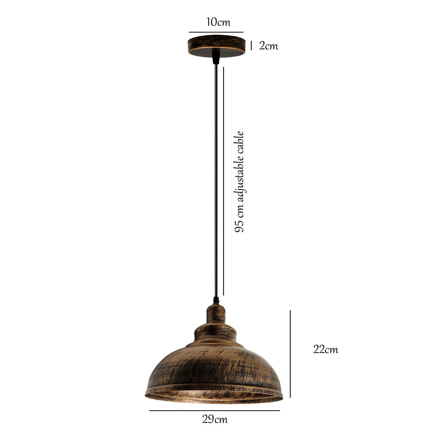 Brushed Copper Chandelier Ceiling Light Pendant